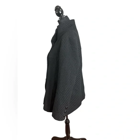 Jessica Simpson Black Wool Blend Double Breasted Coat Size L - Picture 3 of 9